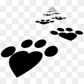 Heart,paw,monochrome Photography - Coração Com Patas Png, Transparent Png - heart paw print png