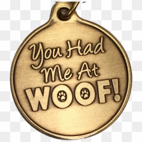 You Had Me At Woof Dog Pet Heart Bronze Keychain Paw - Locket, HD Png Download - heart paw print png