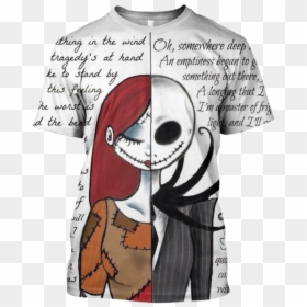 3d Tim Burton Nightmare Before Christmas Poem Tshirt - Jack And Sally Cover, HD Png Download - tim burton png