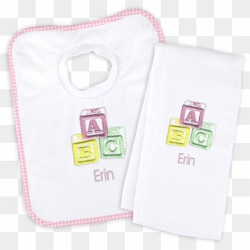 Personalized Bib And Burp Cloth Set With Abc Pastel - Bag, HD Png Download - burp png