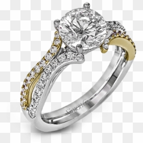 18k Two-tone Gold Engagement Ring Tipton"s Fine Jewelry - Engagement Ring, HD Png Download - one ring png