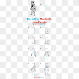 How To Draw Marshmello From Fortnite - Draw Marshmello Step By Step, HD Png Download - marshmello head png