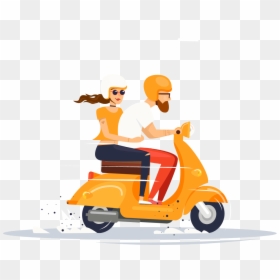 Flat Design Vespa, HD Png Download - vespa png