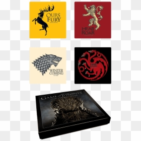 Game Of Thrones House Sigil Coaster Set - Game Of Thrones Sigils Coasters, HD Png Download - game of thrones house sigils png