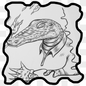 Line Art, HD Png Download - cocodrilo png