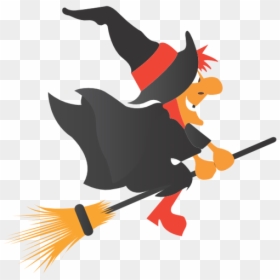 Witch On Broom Clipart Halloween Csscreme School Clipart - Halloween Witch On A Broom, HD Png Download - witches png