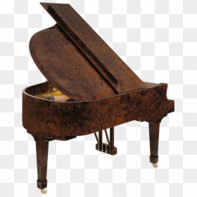 H 175 Burled Walnut Back Haessler Grand Piano - Back Of A Piano, HD Png Download - piano.png