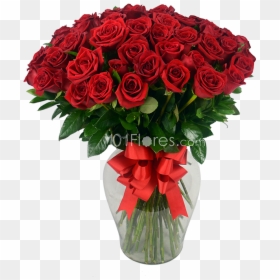 Pasión En Florero - Garden Roses, HD Png Download - florero png