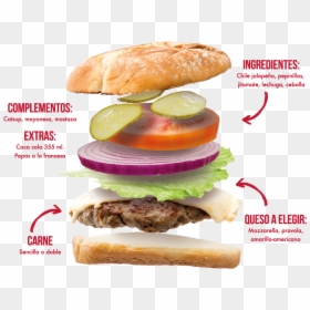Ingredientes - Bk Burger Shots, HD Png Download - hamburguesa sencilla png