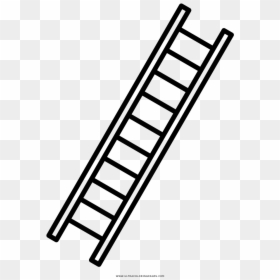 Ladder Coloring Page - Silhouette Of A Guy Climbing Ladder, HD Png ...