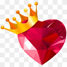 #heart #crown #queen #royal #jewel #diamond #red #ruby - Pink Diamond Heart Png, Transparent Png - red jewel png