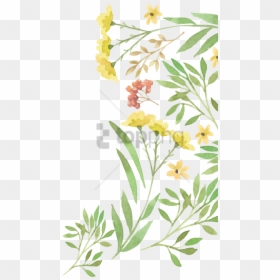 Free Png Green Watercolour Flower Png Image With Transparent - No Background Watercolor Green Flowers, Png Download - free watercolor flower png