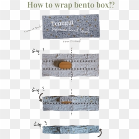 Showing The Steps To Wrap Up Bento Box - Saw Chain, HD Png Download - bento box png