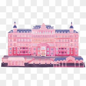 #hotel #budapest #grandbudapest #pink #big #house #home - Grand Budapest Hotel Drawing, HD Png Download - big house png