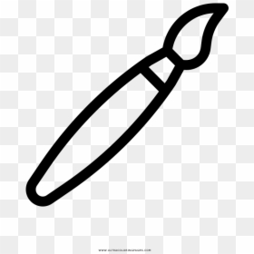 Paint Brush Coloring Page - Line Art, HD Png Download - paint brush line png