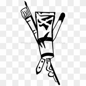 Collection Of Paint - Paint Brush Clipart Black And White, HD Png Download - paint brush line png