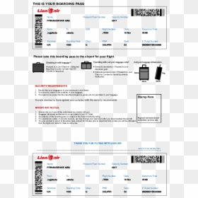 Boarding Pass Lion Air Pdf, HD Png Download - boarding pass png
