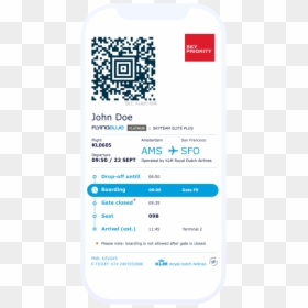 Flysafair-interface - Klm, HD Png Download - boarding pass png
