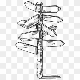 Signpost Drawing, HD Png Download - doodle arrows png