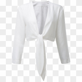Tie White Linen Blouse - Tuxedo, HD Png Download - linen png