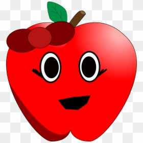 Vector Graphics,free Pictures, Free Photos, Free Images, - Apple With Eyes And Mouth, HD Png Download - red ribbon vector png