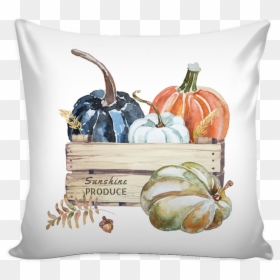 Fall Watercolor Pumpkin Throw Pillow Cover Watercolor - Nc Love Images Download, HD Png Download - fall watercolor png