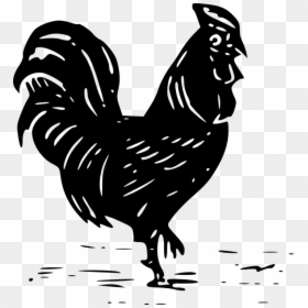 Black And White Rooster Clipart With Transparent Background, HD Png Download - poultry png