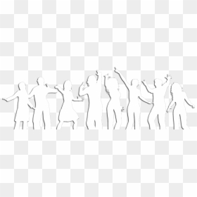 White Silhouette Of People Png, Transparent Png - crowd of people png