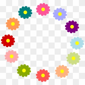 Flowers In A Circle Clipart, HD Png Download - flower wreath png