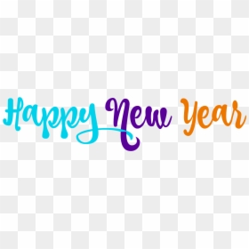 Happy New Year Text Png In One Line, Transparent Png - happy new year 2017 png