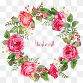 Background Bunga Vector Pink, HD Png Download - flower wreath png