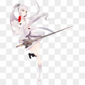 Sword White Haired Anime Girl, HD Png Download - anime hair png
