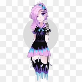 Cute Goth Anime Girls, HD Png Download - anime hair png