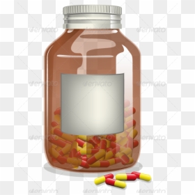 Glass Bottle, HD Png Download - pill bottle png
