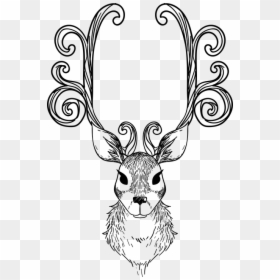 Dibujos De Navidad Renos, HD Png Download - deer head silhouette png