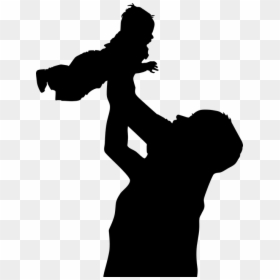 Dad And Son Silhouette, HD Png Download - family silhouette png