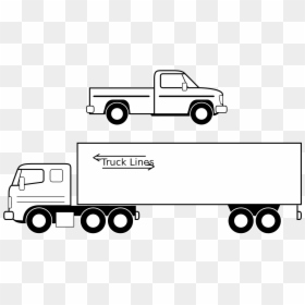 Black And White Truck Clipart, HD Png Download - semi truck png