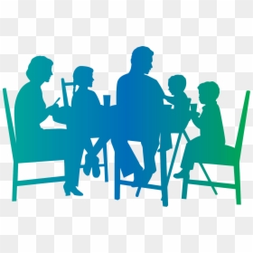 Family Dinner Table Clipart, HD Png Download - family silhouette png