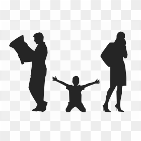 Parents And Child, HD Png Download - family silhouette png