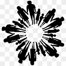 Family Holding Hands In Circle Clipart, HD Png Download - family silhouette png