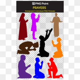 People Praying No Background, HD Png Download - family silhouette png