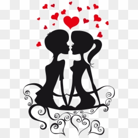 Couple Pic In Black Shadow, HD Png Download - wedding couple clipart png