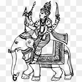 Indra Hindu God Drawing, HD Png Download - ganpati vector png