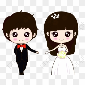 Vector Couple Wedding Cartoon, HD Png Download - wedding couple clipart png