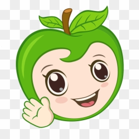 Cute Green Apple Cartoon, HD Png Download - green mango png