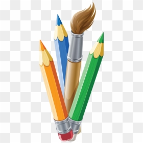 Paint Brush And Crayon Clip Art, HD Png Download - cliparts png