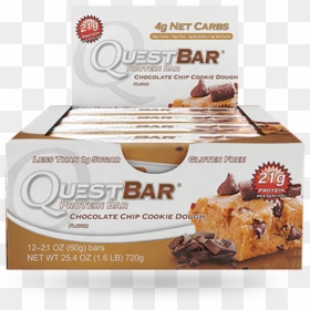 Quest Chocolate Chip Cookie Dough Bar Box Of - Quest Bar Chocolate Chip Cookie Dough, HD Png Download - dough png