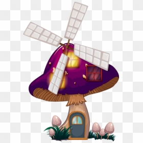 Mushrooms Clipart Fairy Mushroom - Clipart Windmill, HD Png Download - fairy house png