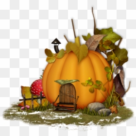 Citrouille Maison, Tube Automne - Pumpkin, HD Png Download - fairy house png