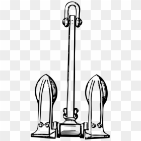Navy Stockless Anchor Drawing, HD Png Download - ancla vector png